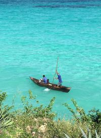 Boat sailing in sea