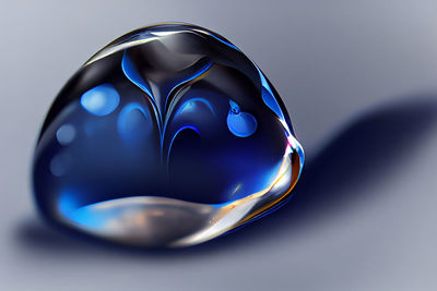 A blue crystal in a bubble shape