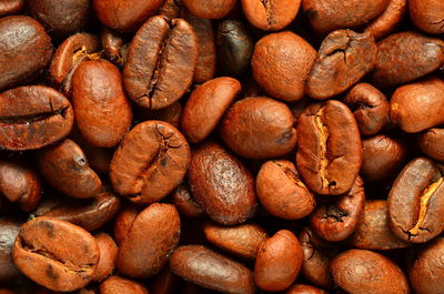Full frame shot of roasted coffee beans