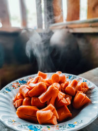 Close-up of food on table