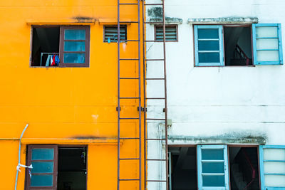 Yellow door of building