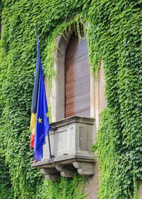 View of flag against built structure