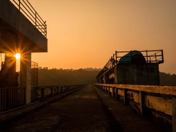 View of bridge at sunset