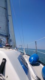 Boats moored in sea