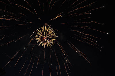 Low angle view of sky illumed with fire crackers