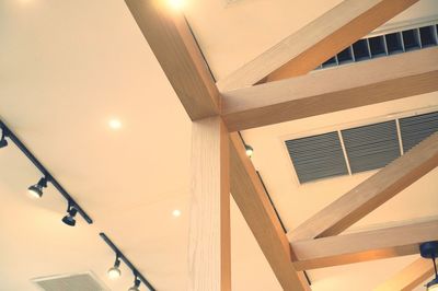 Low angle view of illuminated lights on building