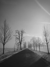 Road passing through field