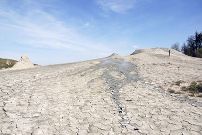 Scenic view of arid landscape against sky