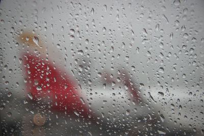 Close-up of water drops on white background
