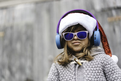 Portrait of girl wearing sunglasses