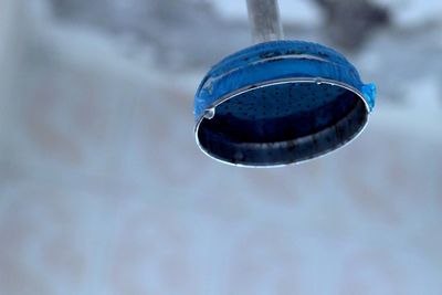 Close-up of blue water drop