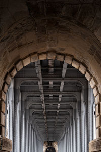 Vault and architectural structure of the famous bir hakeim bridge in paris - france
