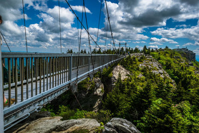 View of bridge against cloudy sky