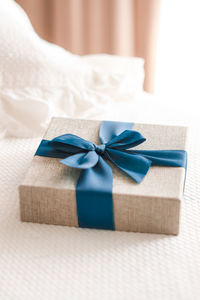 Close-up of gift box on table