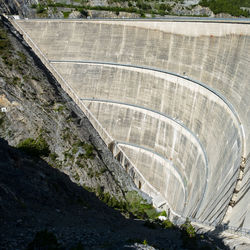 High angle view of dam