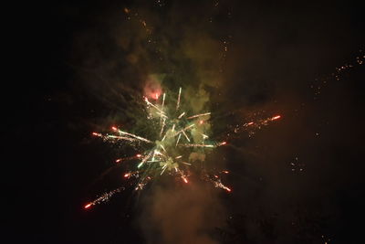 Low angle view of firework display