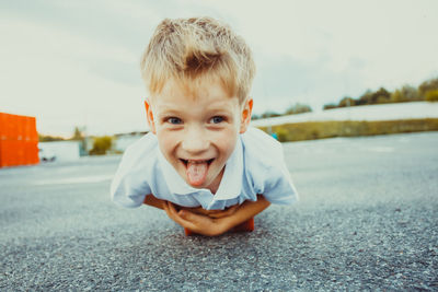 Portrait of boy smiling