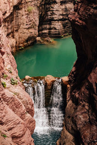 Scenic view of waterfall