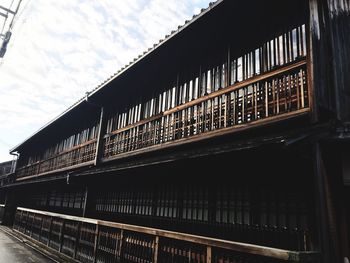 Low angle view of train against sky