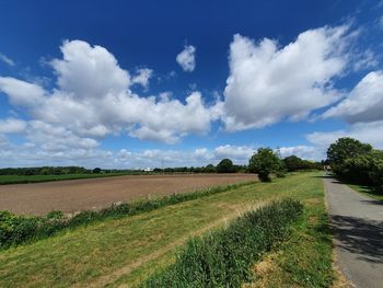 Scenic view of field against sky