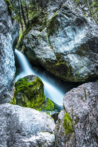 Stream flowing through rocks