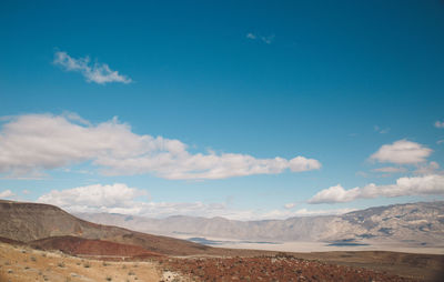 Scenic view of landscape against blue sky