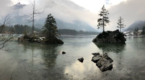 Panoramic view of lake against sky