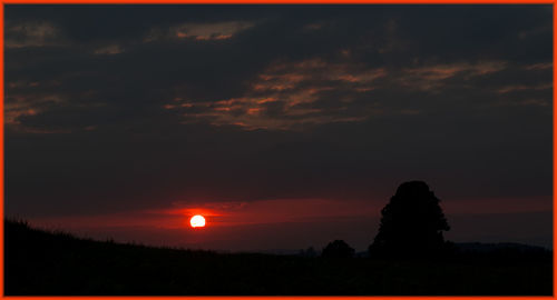 Silhouette of trees against sky during sunset