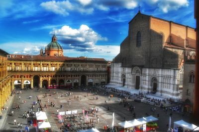Facade of historic building in city