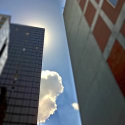 Low angle view of modern building against sky