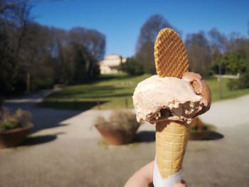 Close-up of ice cream cone