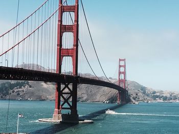 Golden gate bridge over sea