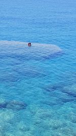 High angle view of person in sea