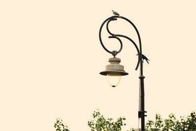 Low angle view of street light against clear sky