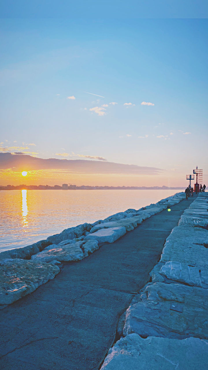 SCENIC VIEW OF BEACH DURING SUNSET