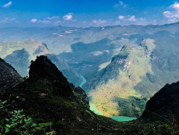 Scenic view of mountains against sky