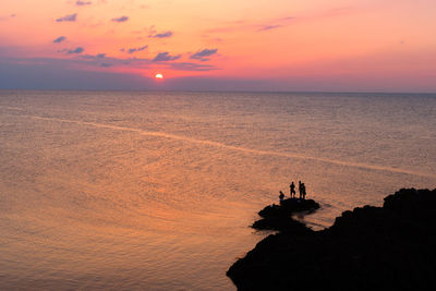 Scenic view of sea during sunset