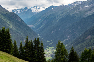 Scenic view of mountains against sky