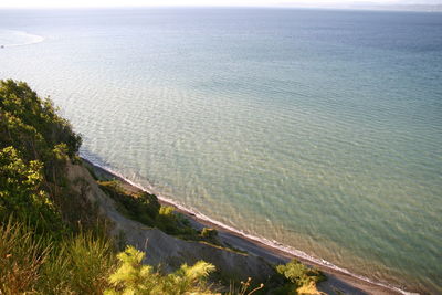 High angle view of sea against sky