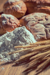 Close-up of bread on table