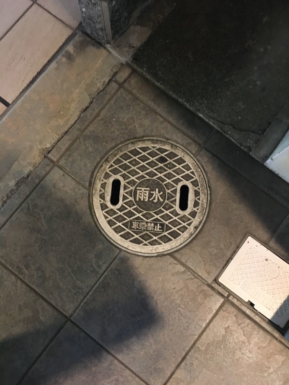 HIGH ANGLE VIEW OF MANHOLE ON FLOOR