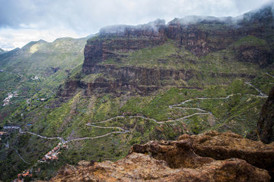 Scenic view of mountains against sky