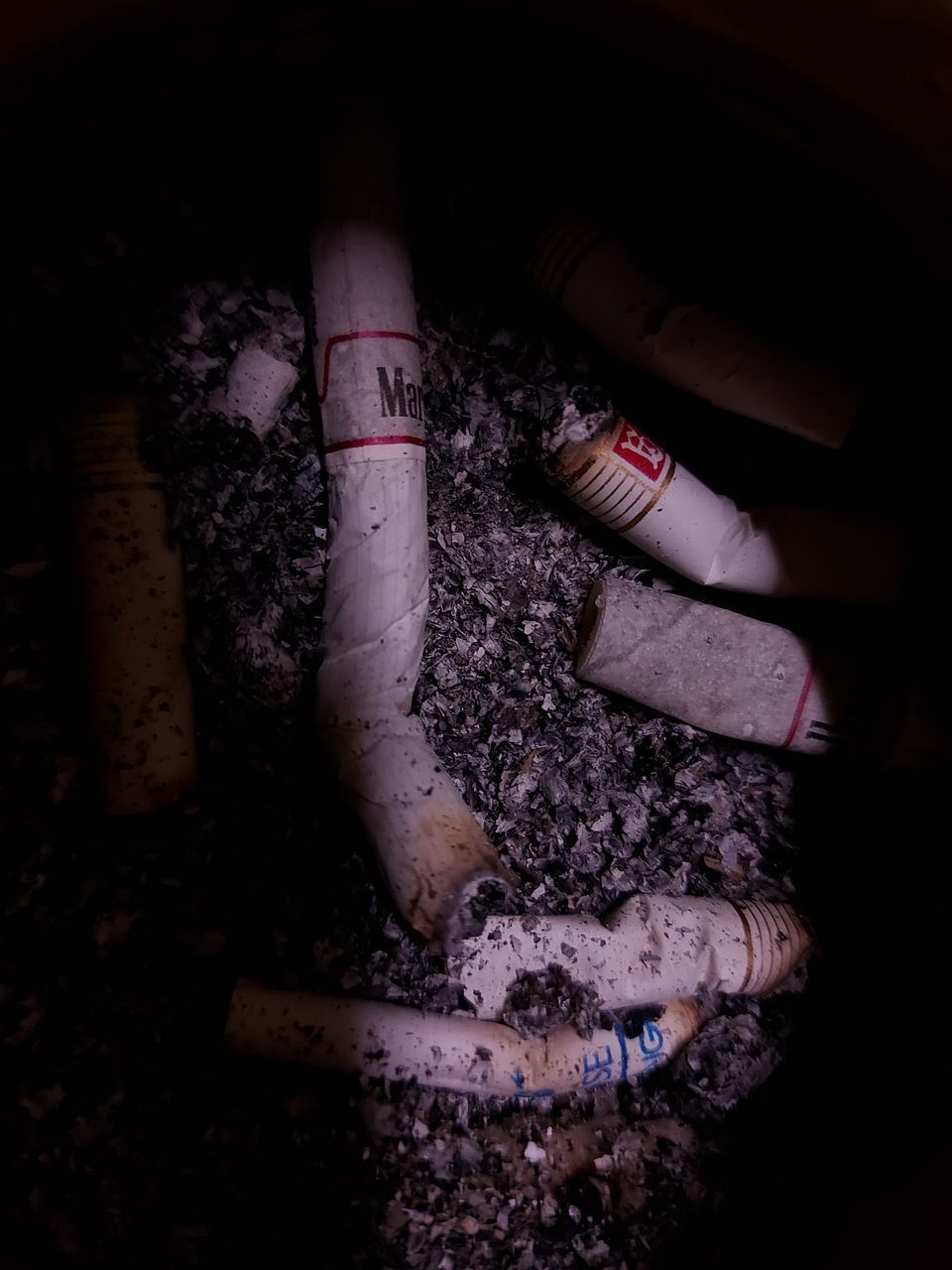 HIGH ANGLE VIEW OF WOMAN SMOKING CIGARETTE SIGN