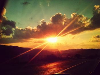 Country road at sunset