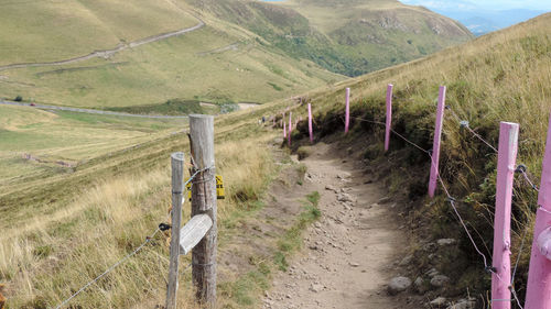 Hiking trail in massif central in france