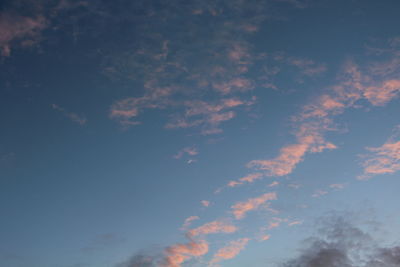 Low angle view of sky during sunset