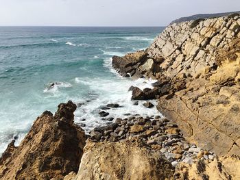 Scenic view of beach against sky