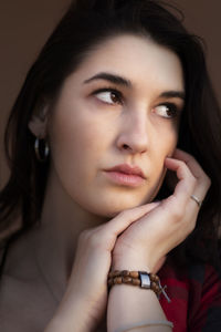 Close-up portrait of woman