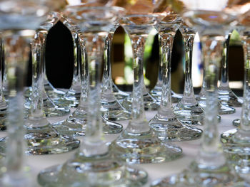 Close-up of  cristal wine glass on a table