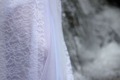 Close-up of snow on window